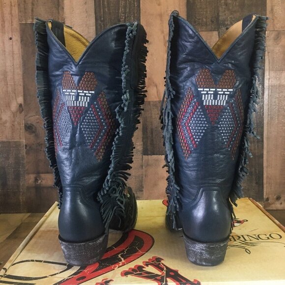 Old Gringo Tribu 13” YL265-2 Blue Snip Toe Cowboy Boots Womens 7 B - Picture 7 of 12